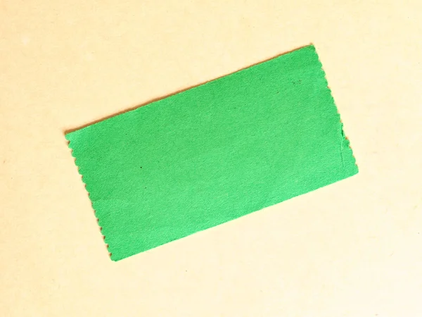 Blank Green Paper Tag Label Ticket Copy Space — Stock Photo, Image