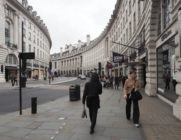 Londres Reino Unido Circa Septembro 2019 Pessoas Crescente Regent Street — Fotografia de Stock