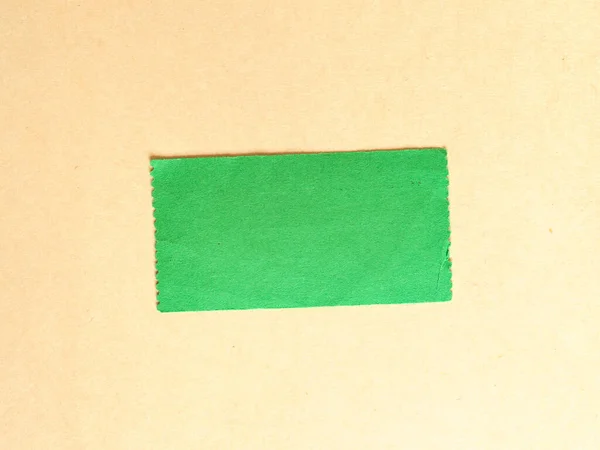 Blank Green Paper Tag Label Ticket Copy Space — Stock Photo, Image