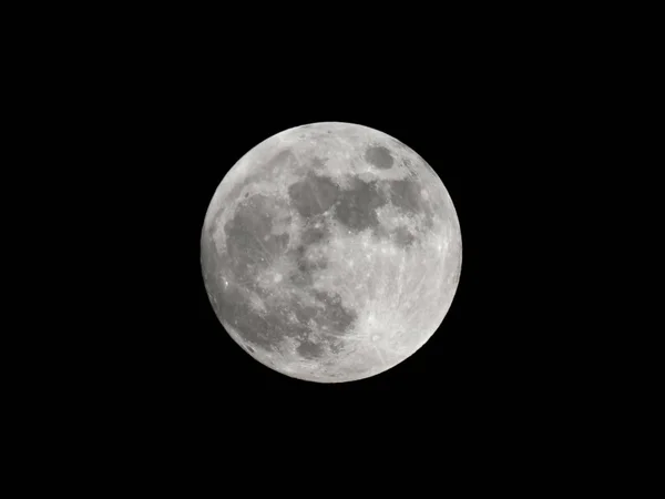 Luna Llena Vista Con Telescopio Astronómico Con Espacio Copia —  Fotos de Stock