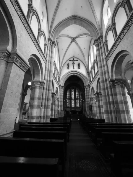 Koeln Deutschland Circa August 2019 Romanische Basilika Andreas Schwarz Weiß — Stockfoto