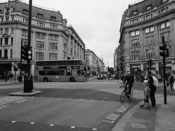 London Storbritannien Circa September 2019 Oxford Circus Svartvitt — Stockfoto