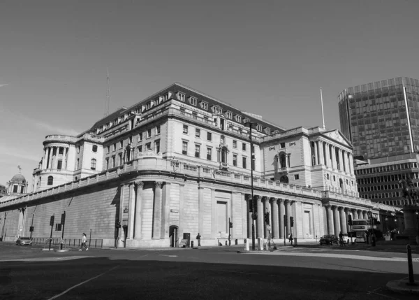 London Circa Wrzesień 2019 Historyczny Budynek Banku Anglii Czerni Bieli — Zdjęcie stockowe