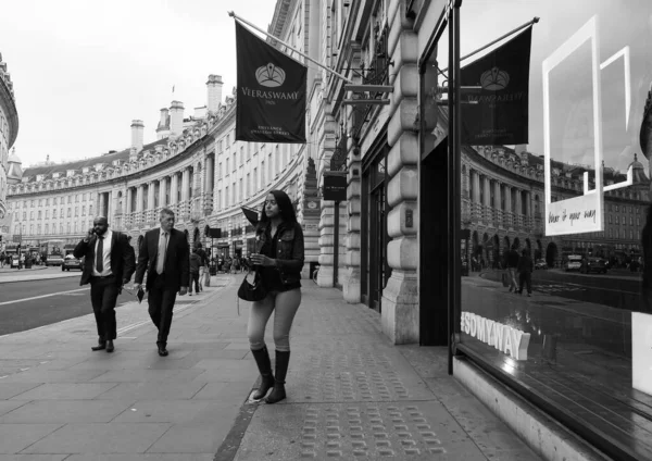 Londýn Velká Británie Circa Září 2019 Lidé Regent Street Srpek — Stock fotografie