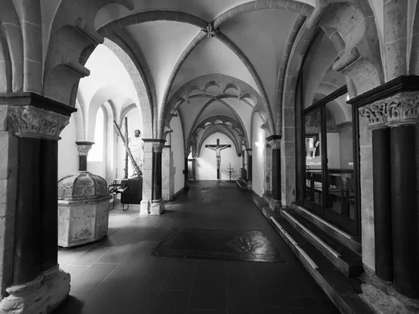Koeln Germany Circa August 2019 Andreas Romanesque Basilica Black White — Stock Photo, Image