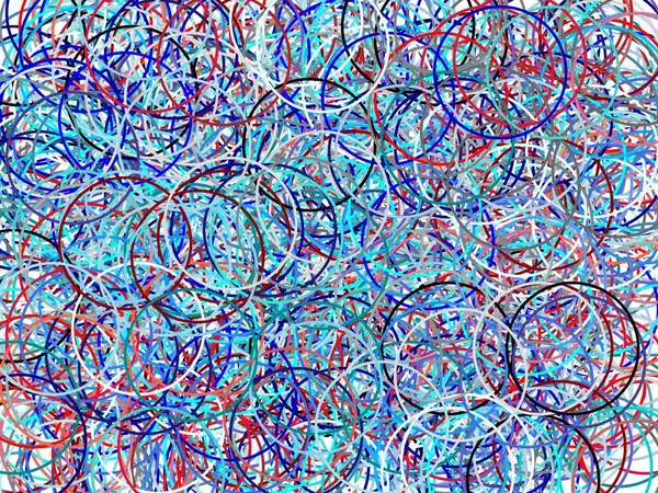 Abstrato Minimalista Cinza Vermelho Azul Ilustração Com Círculos — Fotografia de Stock