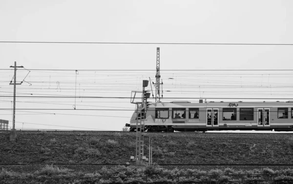 Koeln Alemania Circa Agosto 2019 Tren Regional Blanco Negro —  Fotos de Stock