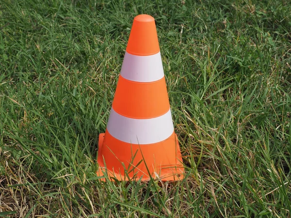 White Orange Traffic Cone Mark Road Works — Stock Photo, Image