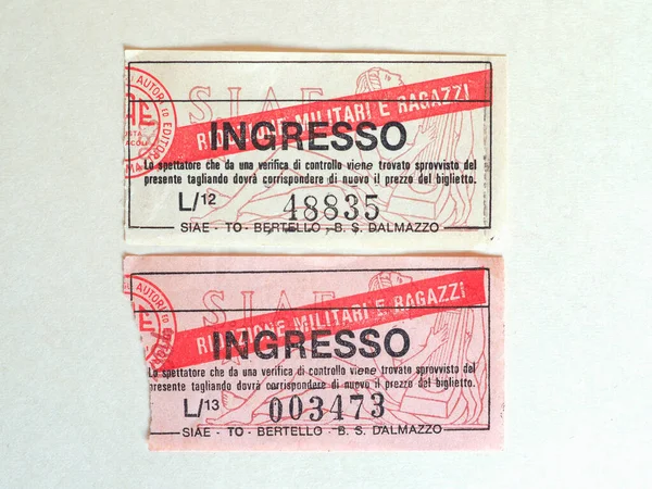 Τουριν Ιταλια Circa Ιουνιοσ 2020 Εσοδεία Εισιτήρια Ιταλικού Κινηματογράφου — Φωτογραφία Αρχείου