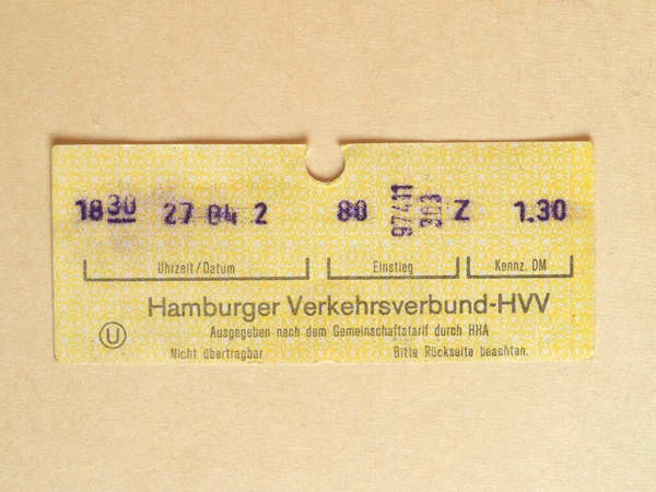 ハンブルク ドイツ Circa 2020年6月 ビンテージハンブルク公共交通機関チケット — ストック写真