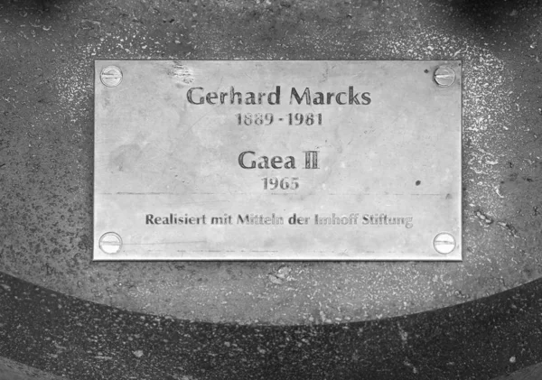 Koeln Germany Circa 2019年8月 1965年に黒と白で発表された彫刻家ゲルハルト マルクのガイア2世像 — ストック写真