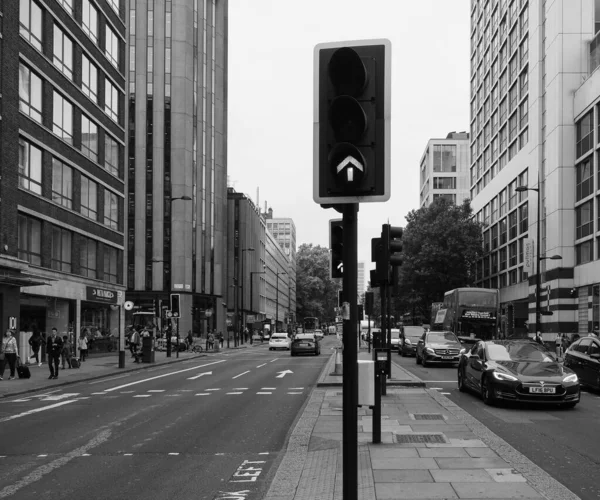 London Circa September 2019 Euston Yolu Londra Siyah Beyaz — Stok fotoğraf