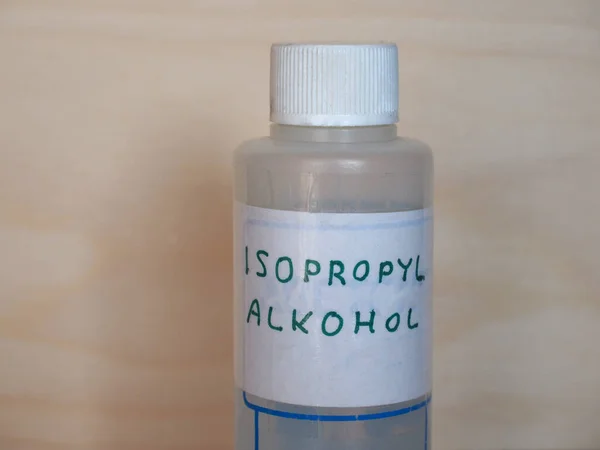 Butelka Alkoholu Izopropylowego Alias Izopropanol Lub Propan — Zdjęcie stockowe