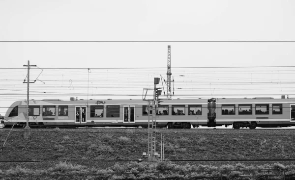 Koeln Tyskland Circa August 2019 Regionalt Tåg Svartvitt — Stockfoto