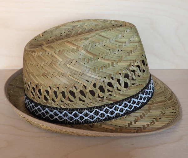Brimmed Straw Hat Woven Out Straw — Stock Photo, Image