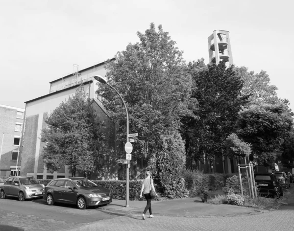 Koeln Tyskland Circa August 2019 Sankt Pankratius Kyrka Svartvitt — Stockfoto