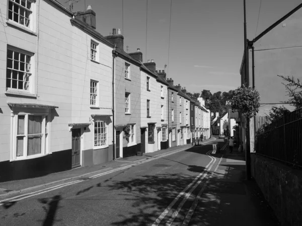 Chepstow Circa Settembre 2019 Bridge Street Case Colorate Bianco Nero — Foto Stock