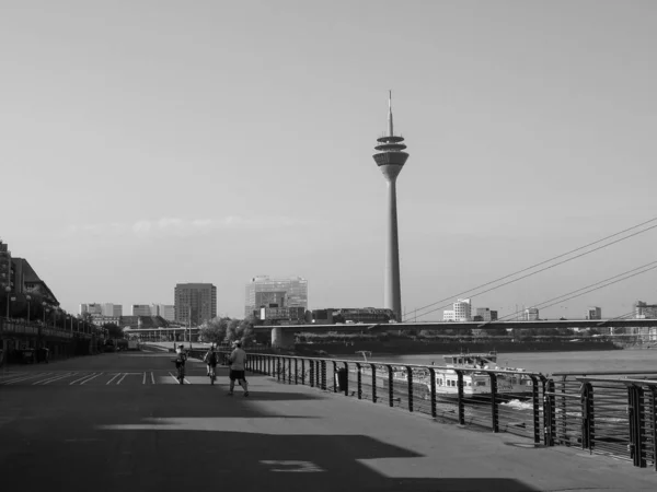 Duesseldorf Allemagne Circa Août 2019 Rheinuferpromenade Sur Rive Rhin Altstadt — Photo