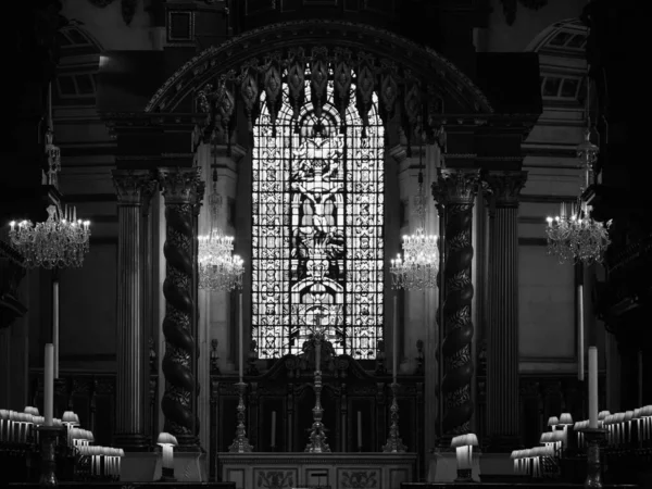 London Ngiltere Circa Eptemberi 2019 Paul Katedrali Siyah Beyaz Kilisesi — Stok fotoğraf