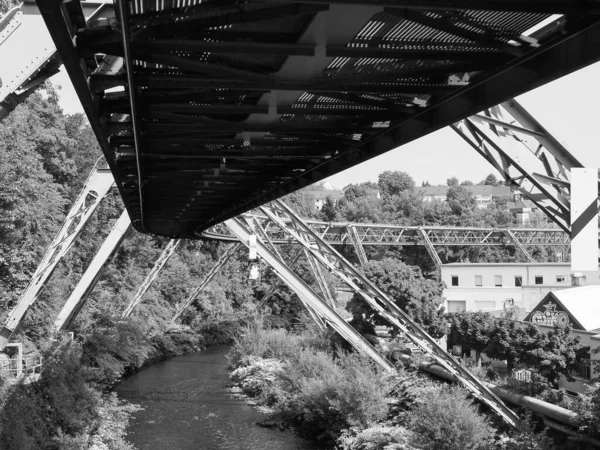 Wuppertal Kirchenaugust 2019 Die Wuppertaler Schwebebahn Über Der Wupper Ist — Stockfoto