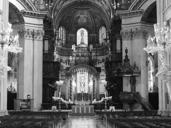 London Storbritannien Circa September 2019 Sankt Pauls Domkyrka Svartvitt — Stockfoto