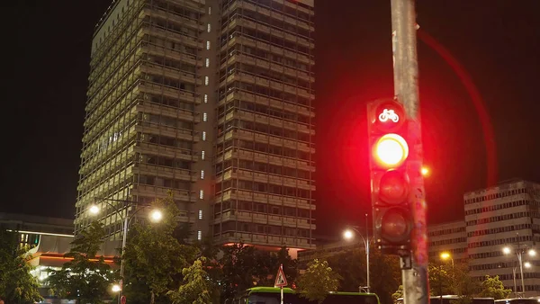 Alexanderplatz Náměstí Noci Berlíně Německo — Stock fotografie