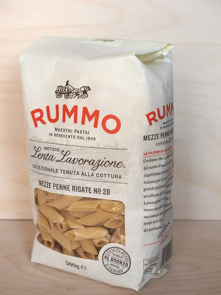 Benevento Italien Circa Juli 2020 Box Med Rummo Pasta — Stockfoto