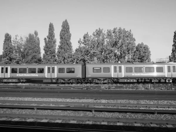 Londra Circa Settembre 2019 Treno Sud Ovest Bianco Nero — Foto Stock