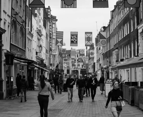 London Circa Wrzesień 2019 Ludzie Centrum Miasta Czerni Bieli — Zdjęcie stockowe