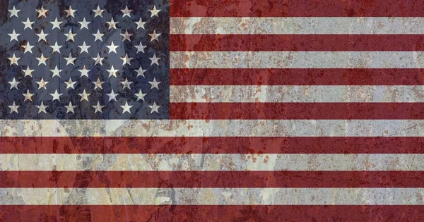 Bandera Nacional Estadounidense Los Estados Unidos América Fondo Texturizado Oxidado — Foto de Stock