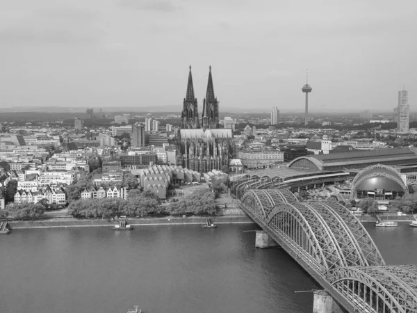 Koeln Deutschland Circa August 2019 Luftaufnahme Der Stadt Schwarz Weiß — Stockfoto