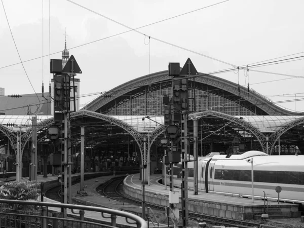 Koeln Germania Circa Agosto 2019 Hauptbahnhof Stazione Centrale Bianco Nero — Foto Stock