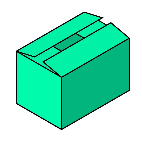 Grüne Box Abbildung Schwarz Über Weiß — Stockfoto