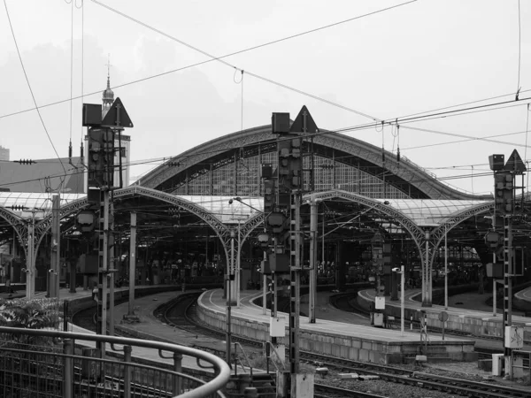 Koeln Germany Circa Augus2018 2019 Black White Hauptbahnhof 의미하는 — 스톡 사진