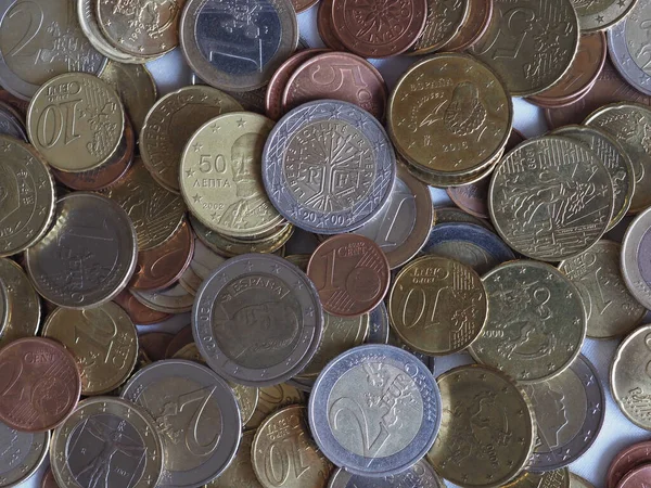 Euro Coins Eur Валюта Європейського Союзу — стокове фото
