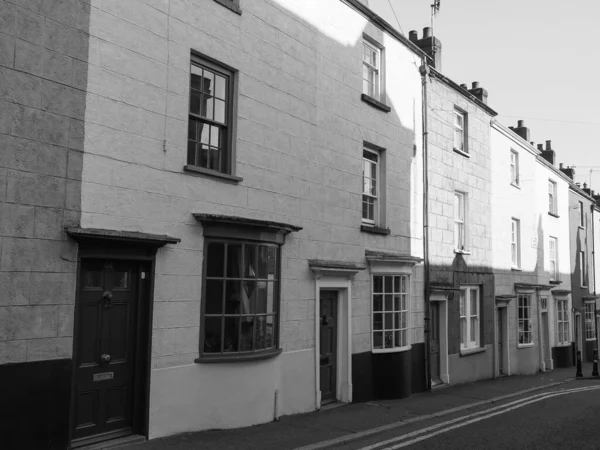 Chepstow Circa Settembre 2019 Bridge Street Case Colorate Bianco Nero — Foto Stock