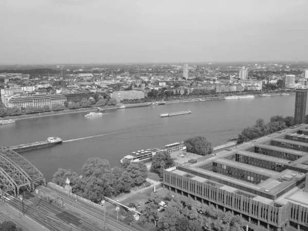 Koeln Alemanha Circa Agosto 2019 Vista Aérea Cidade Preto Branco — Fotografia de Stock