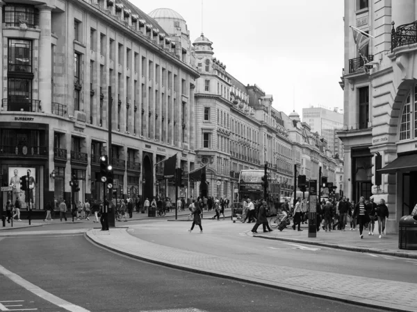 Londra Circa Settembre 2019 Persone Regent Street Mezzaluna Bianco Nero — Foto Stock