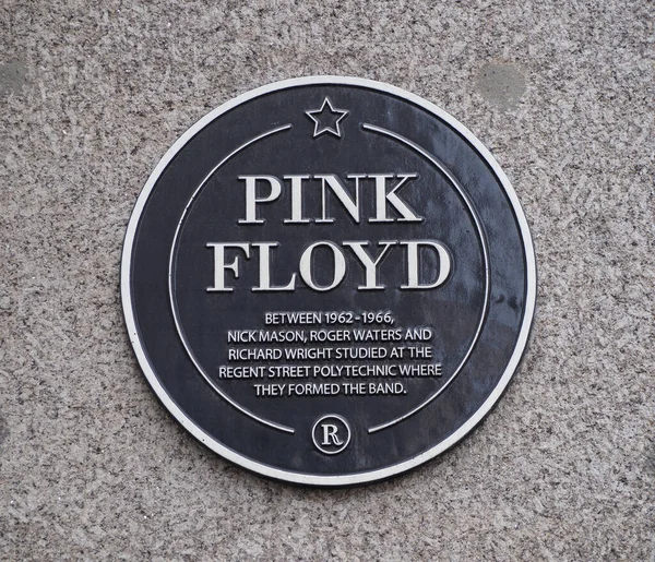 London Circa Septembro 2019 Placa Pink Floyd Regent Street Polytechnic — Fotografia de Stock