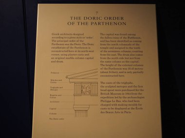 LONDON, İngiltere - CIRCA SEPTEMBER 2019: İngiliz Müzesinde Partenon modeli