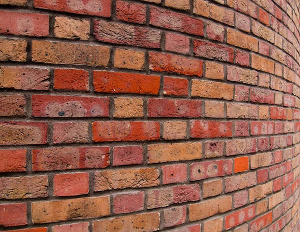 Gebogene Textur Aus Rotem Backstein Nützlich Als Hintergrund — Stockfoto