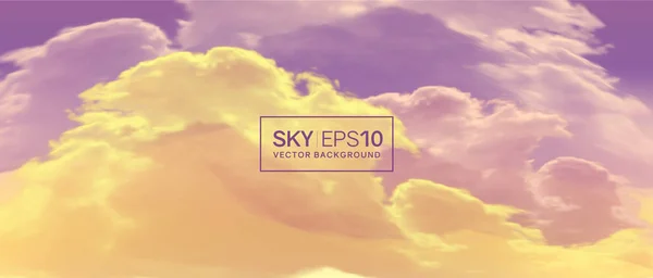 Céu violeta-laranja realista — Vetor de Stock