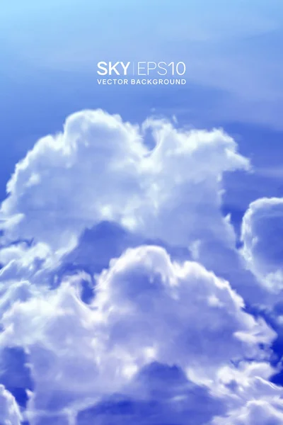 Verticale vector achtergrond met realistische blauwe hemel — Stockvector