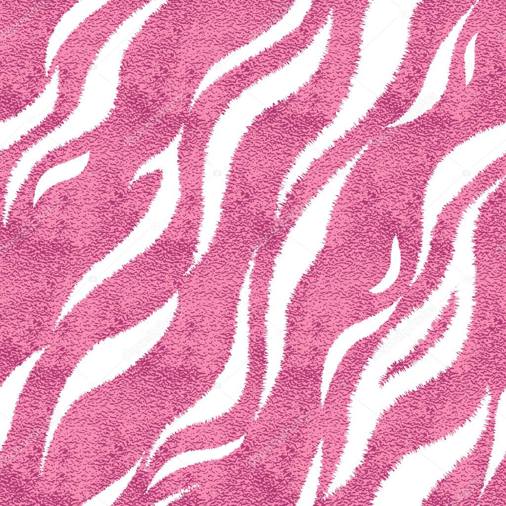 Seamless pink tiger skin pattern. Glamorous tiger skin print