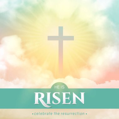 Christian religious design for Easter celebration. Rectangular vertical vector clipart