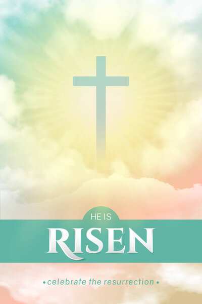 Christian religious design for Easter celebration. Rectangular vertical vector