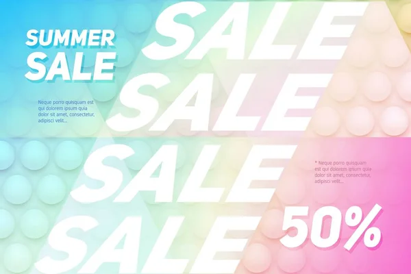 Försäljning koncept banner - kreativ vektor illustration med flerfärgad abstrakt bakgrund. — Stock vektor