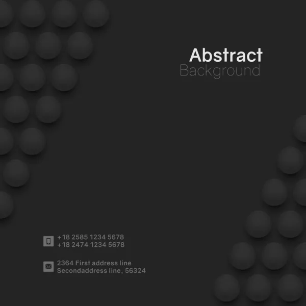 Abstrakt svart cirkel bakgrund med 3D sfärer — Stock vektor