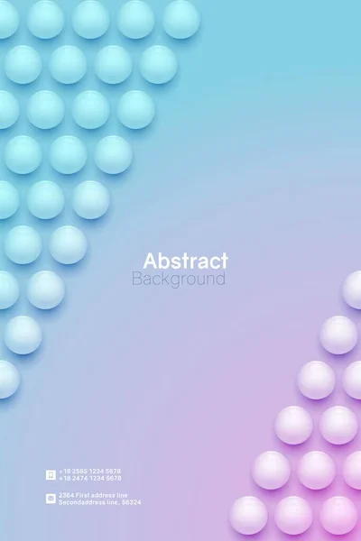 Fondo de círculo de neón abstracto con esferas 3D — Vector de stock