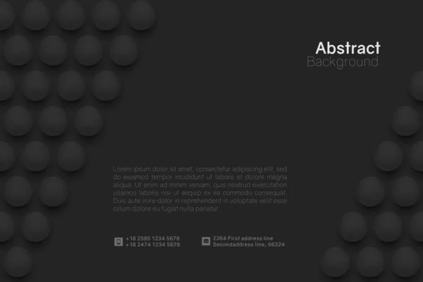 Fondo de círculo negro abstracto con esferas 3D — Vector de stock